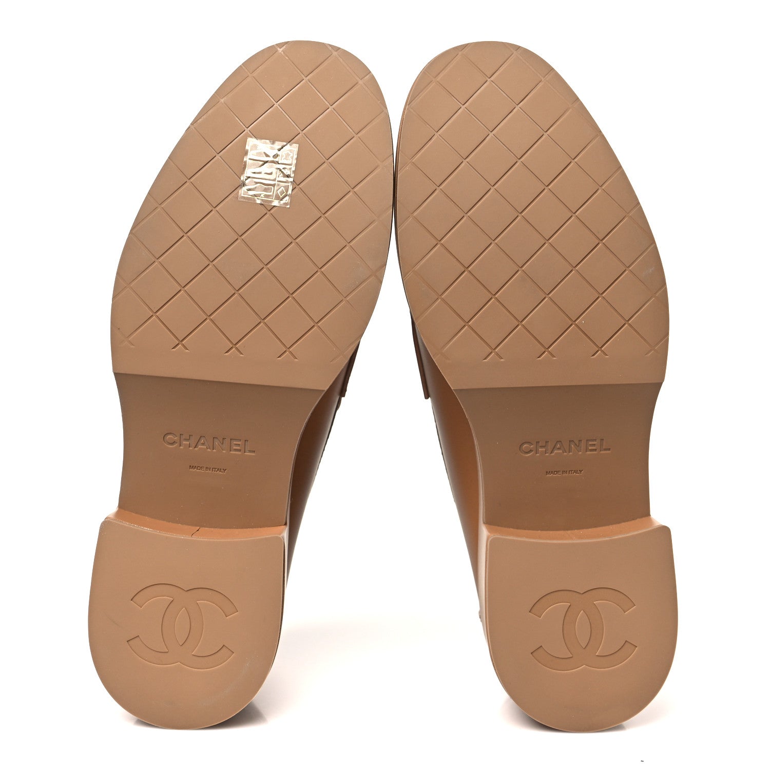 Calfskin CC Platform Loafers 39.5 Beige