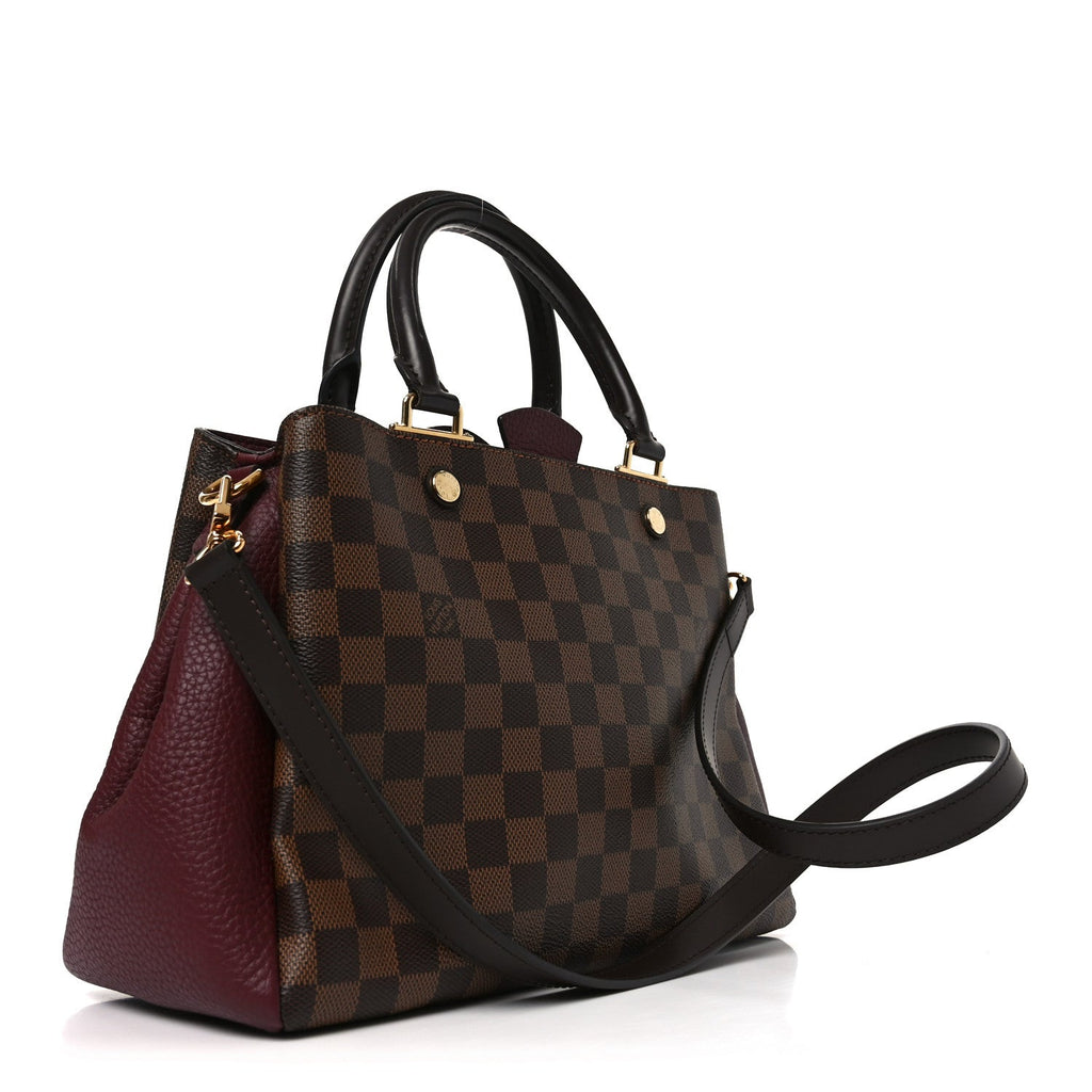 Louis Vuitton Damier Ebene Cuir Taurillon Brittany Bordeaux
