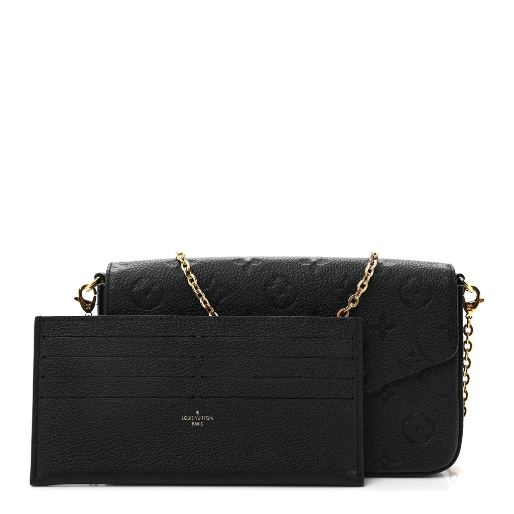 Louis Vuitton Empreinte Pochette Felicie Chain Wallet Black
