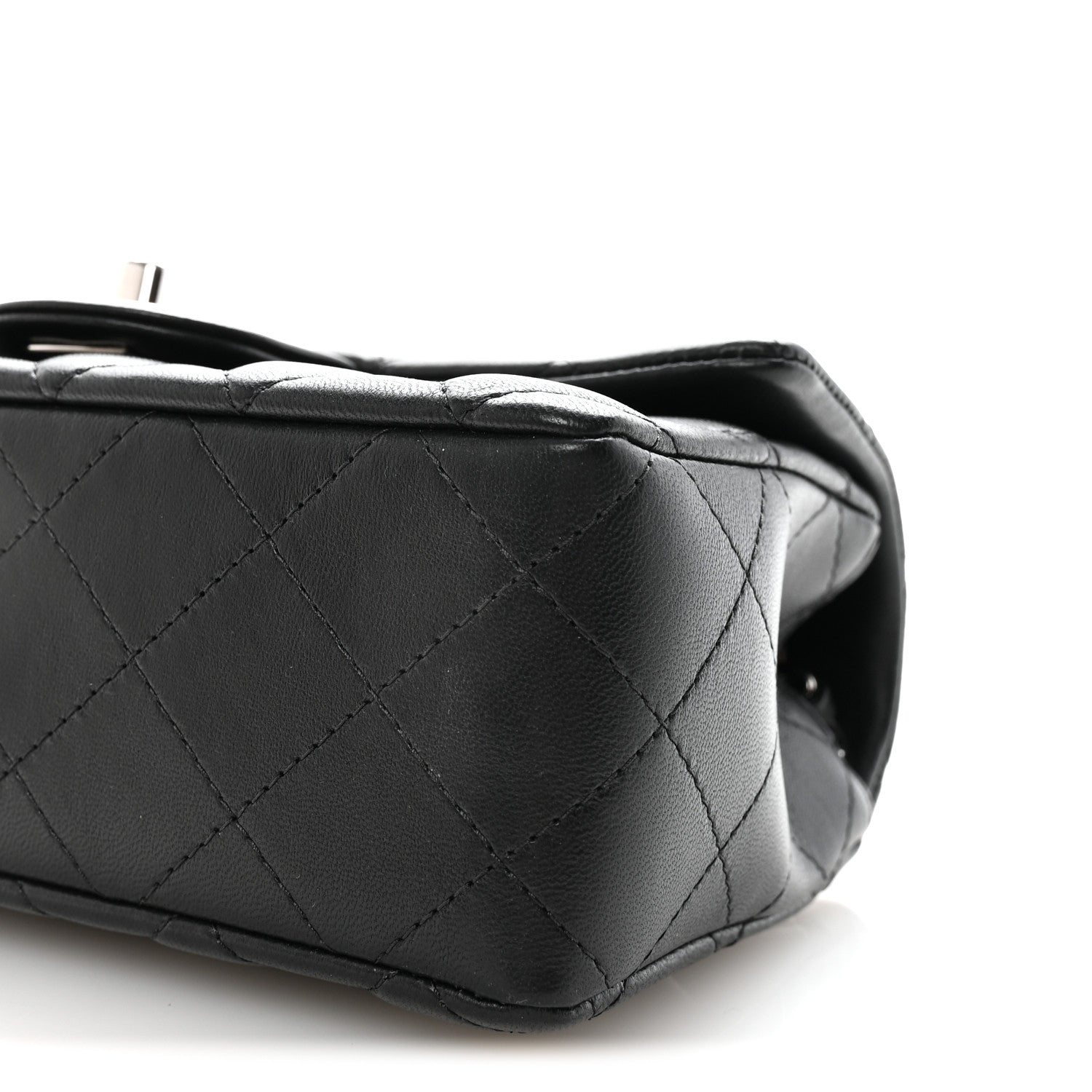 Chanel Lambskin Quilted Mini Rectangular Flap Black