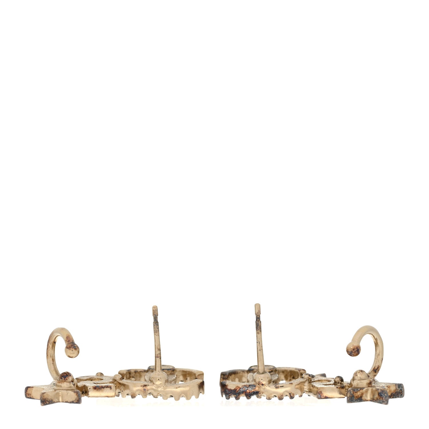 Crystal Star 5 CC Earrings Gold