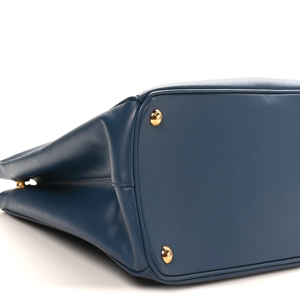Prada Saffiano Large Galleria Double Zip Tote Bluette