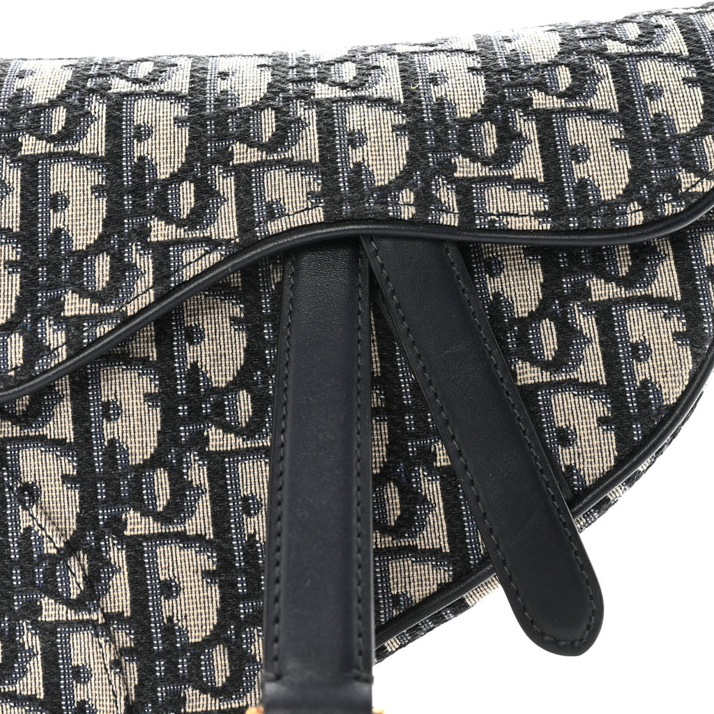 Christian Dior Oblique Mini Saddle Bag Blue