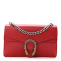 Gucci Dollar Calfskin Swarovski Crystal Small Dionysus Shoulder Bag Hibiscus Red