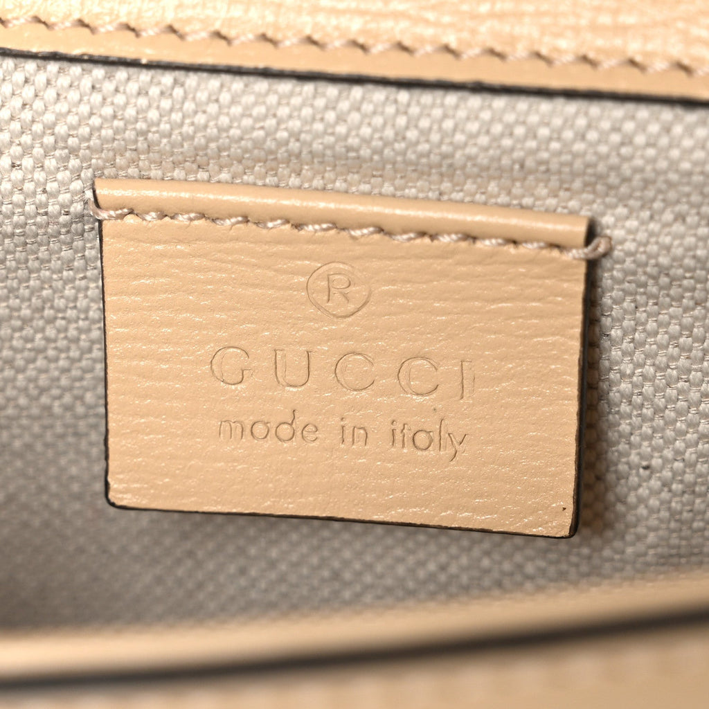 Gucci Azalea Calfskin Web Mini Horsebit 1955 Shoulder Bag Bubble Tea