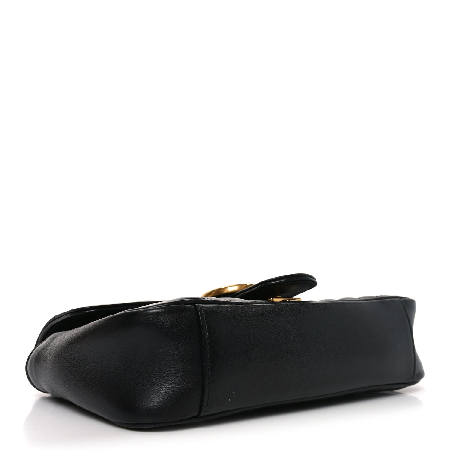Gucci Calfskin Matelasse Mini GG Marmont Shoulder Bag Black