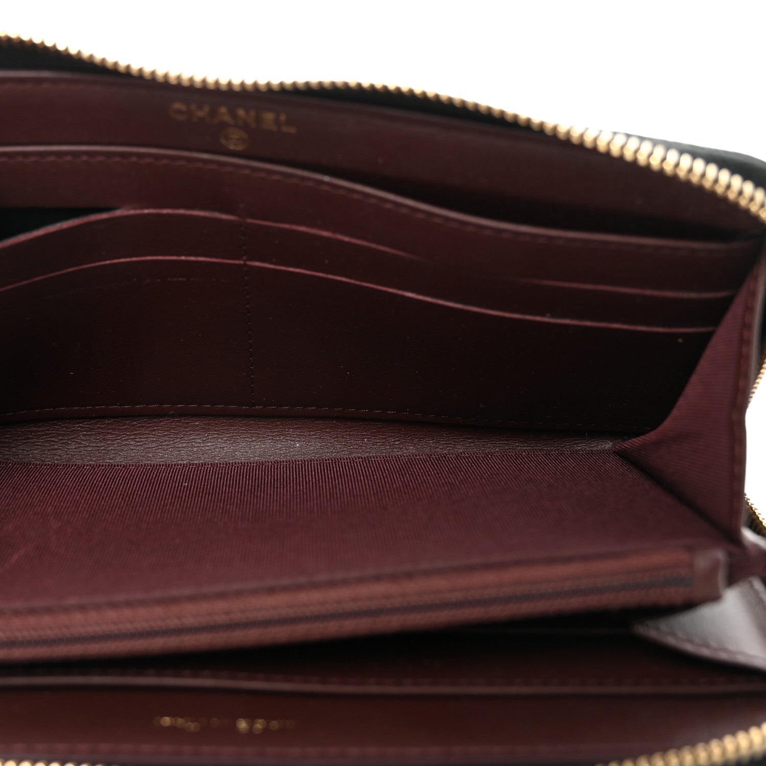 Caviar Quilted Large Gusset Zip Around Wallet Black