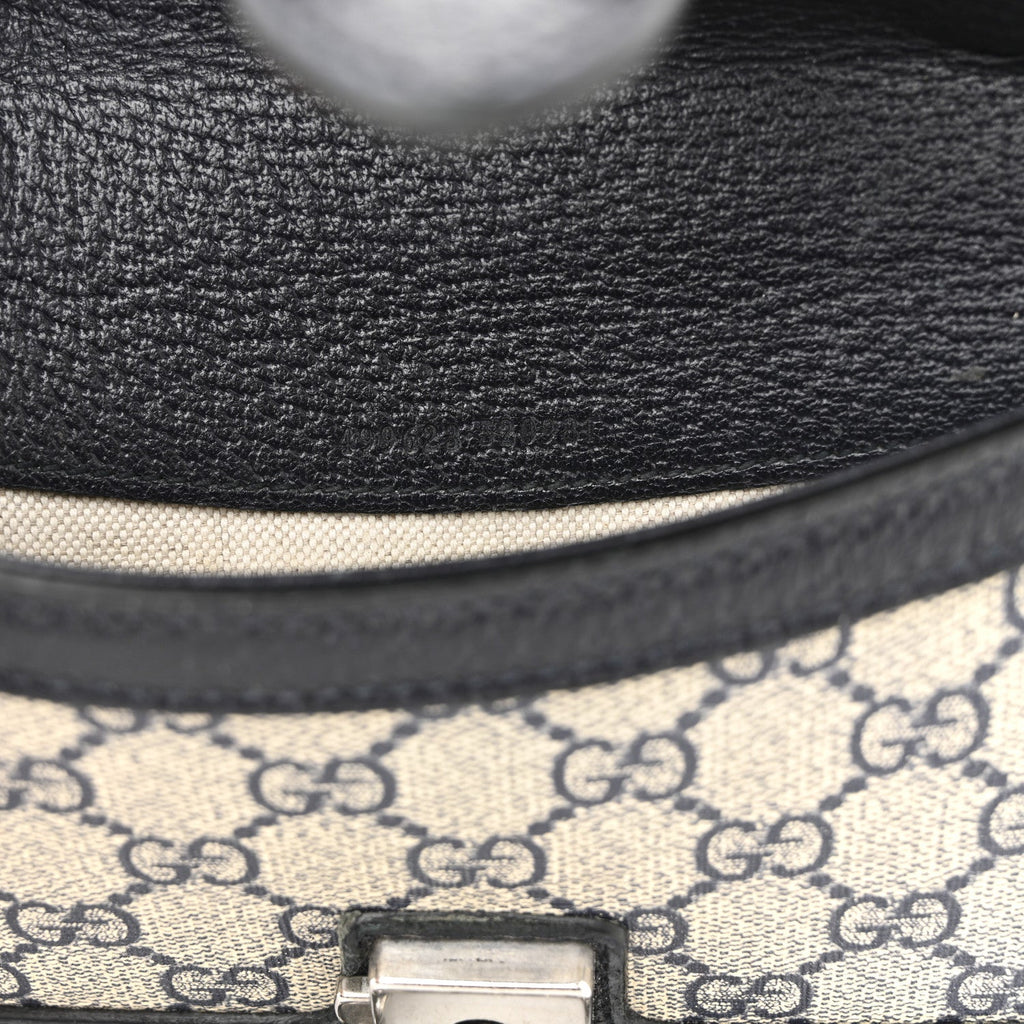 Gucci GG Supreme Monogram Textured Dollar Calfskin Small Rectangular Dionysus Shoulder Bag Beige Blue