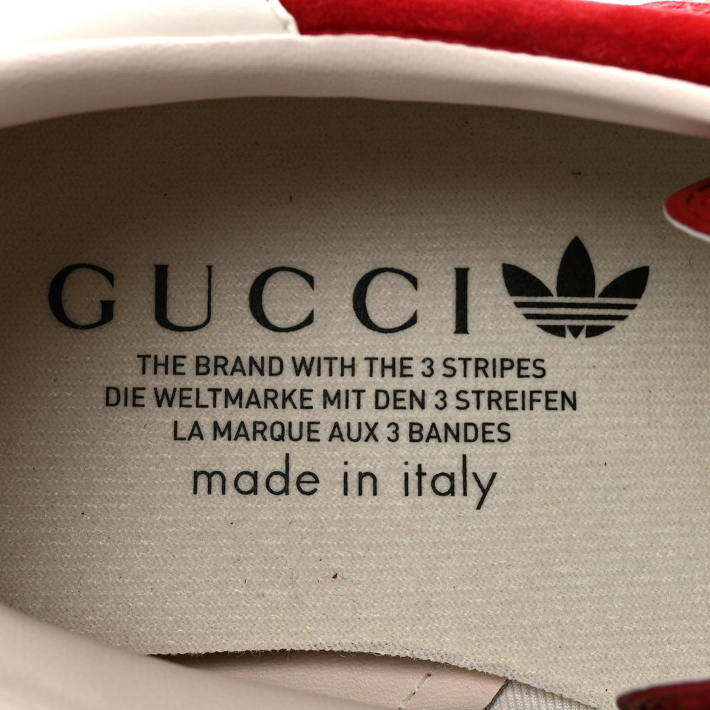 Gucci X ADIDAS Softy Velvet Suede Madeira Demetra Mens Gazelle Sneakers 8 Vulcanic Red Off White Hibiscus Red