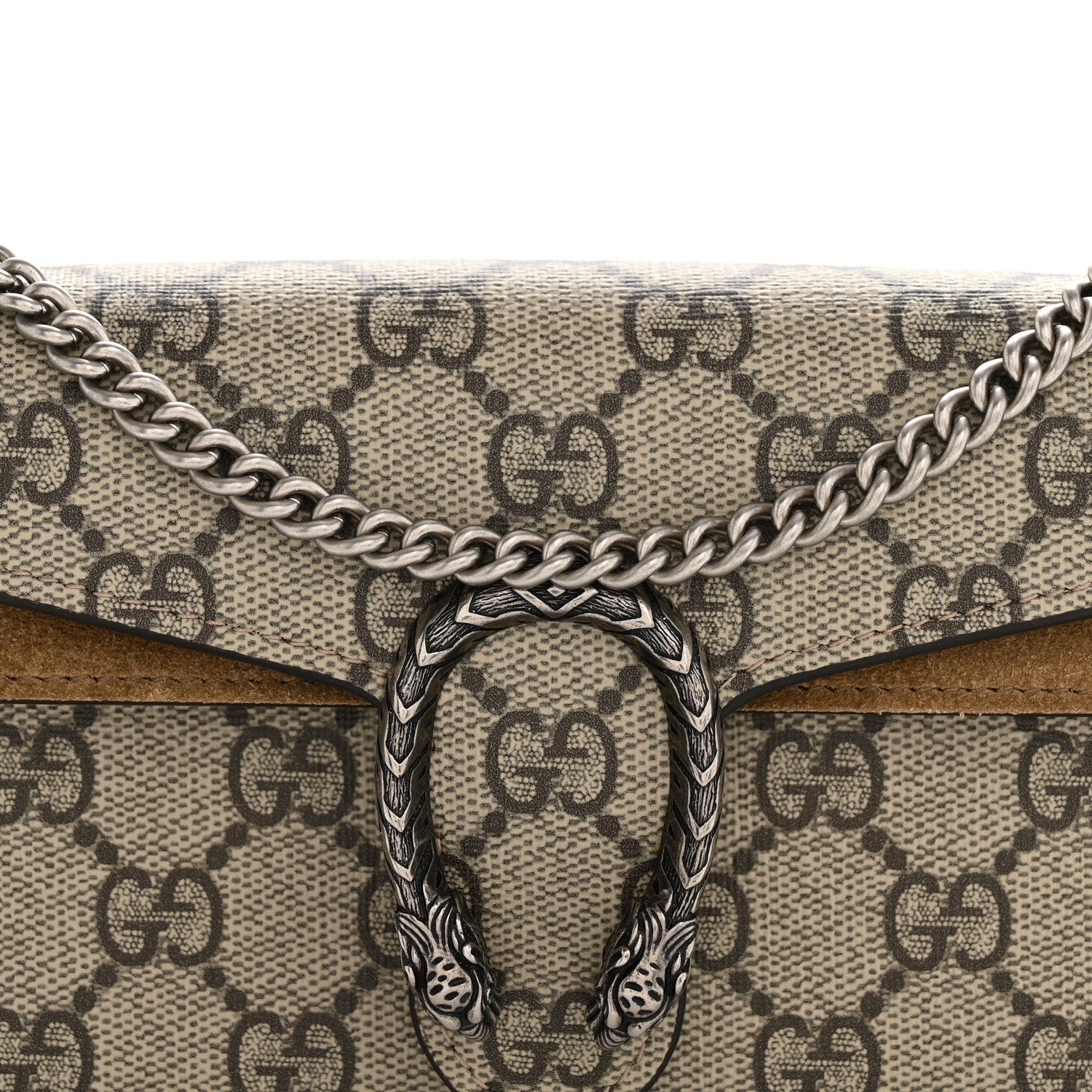 Gucci GG Supreme Monogram Super Mini Dionysus Shoulder Bag Taupe