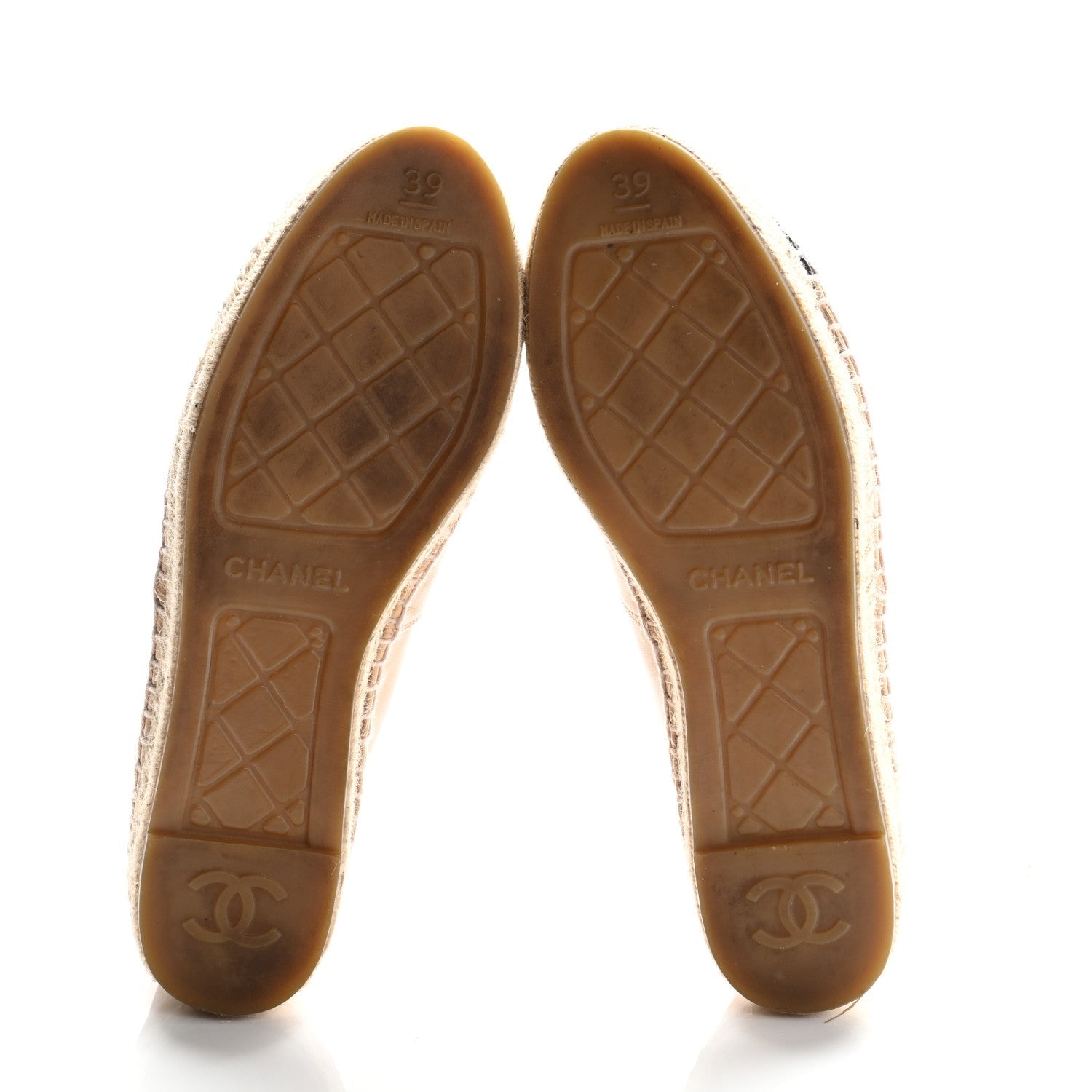 Lambskin CC Espadrilles 39 Beige Black