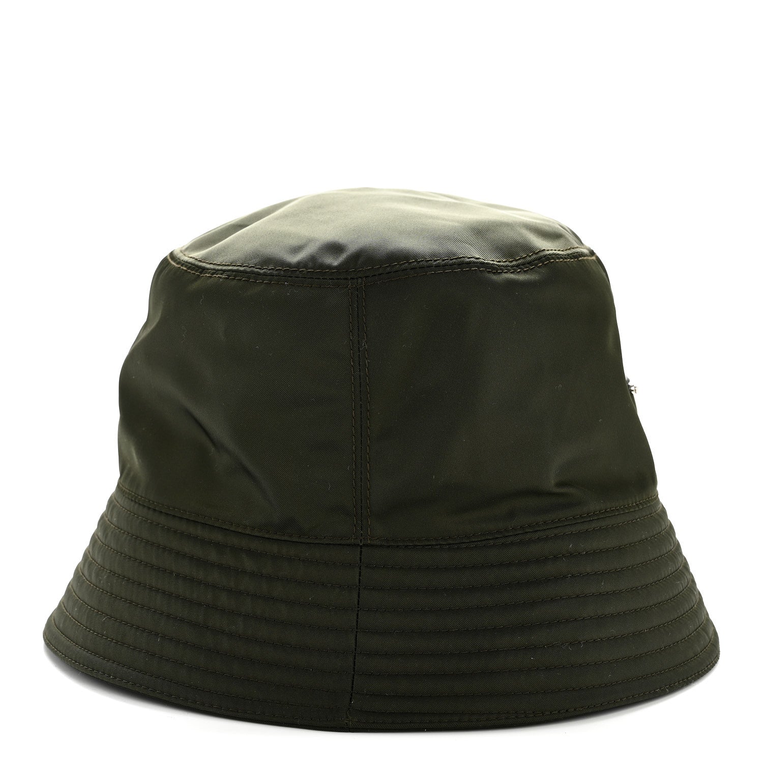 Prada Re-Nylon Metal Triangle Logo Mens Bucket Hat S Tundra