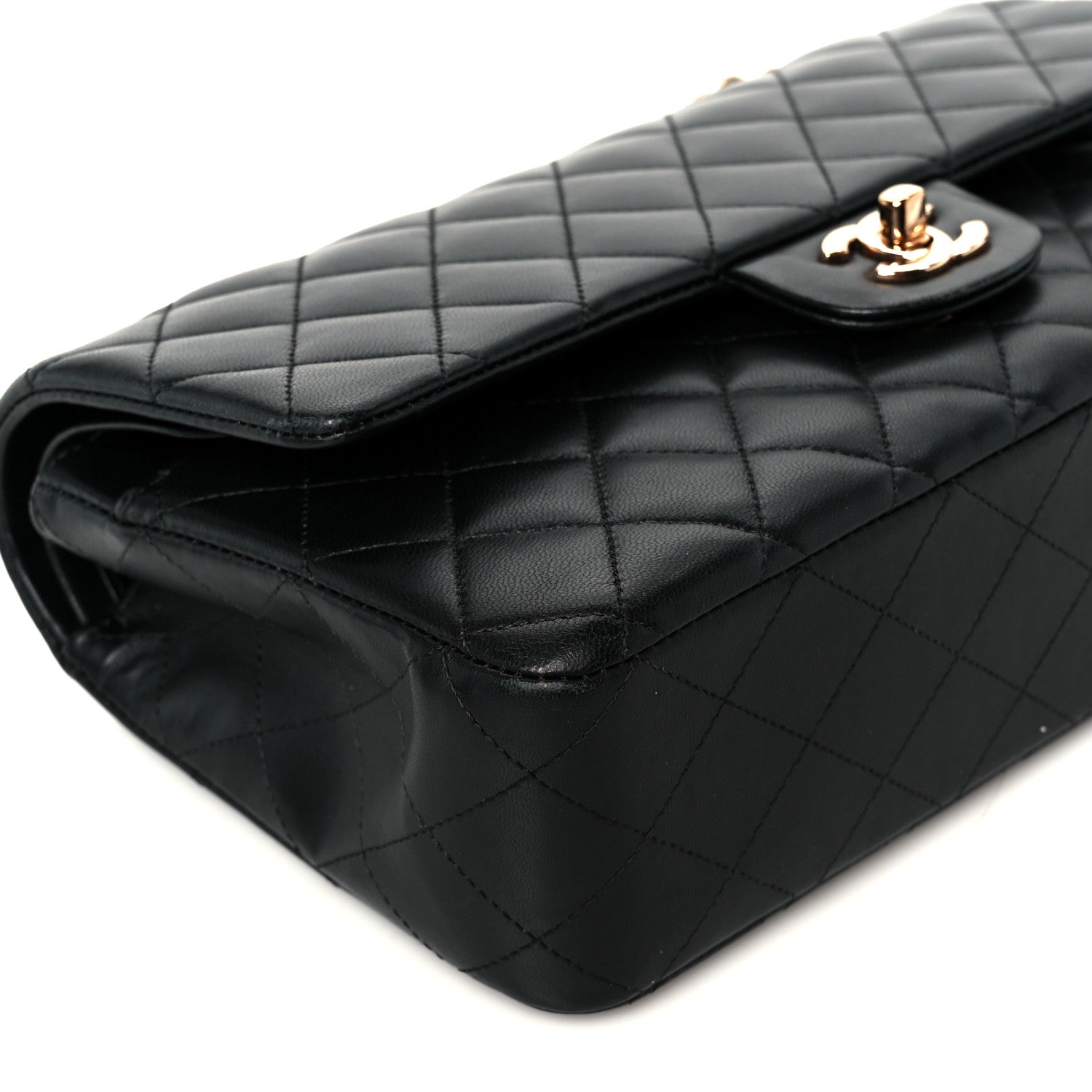Chanel Lambskin Quilted Medium Double Flap Black