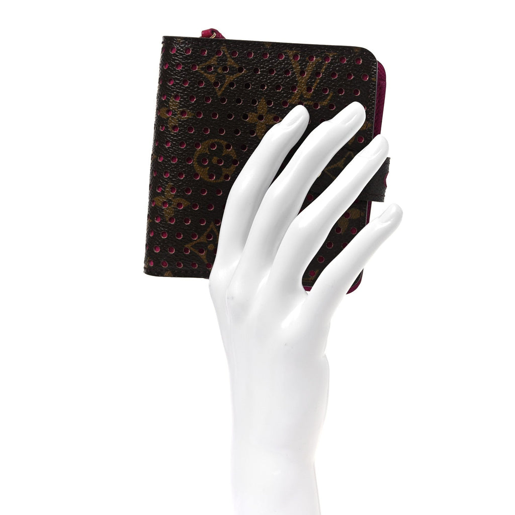 Louis Vuitton Monogram Perforated Compact Zipped Wallet Fuchsia