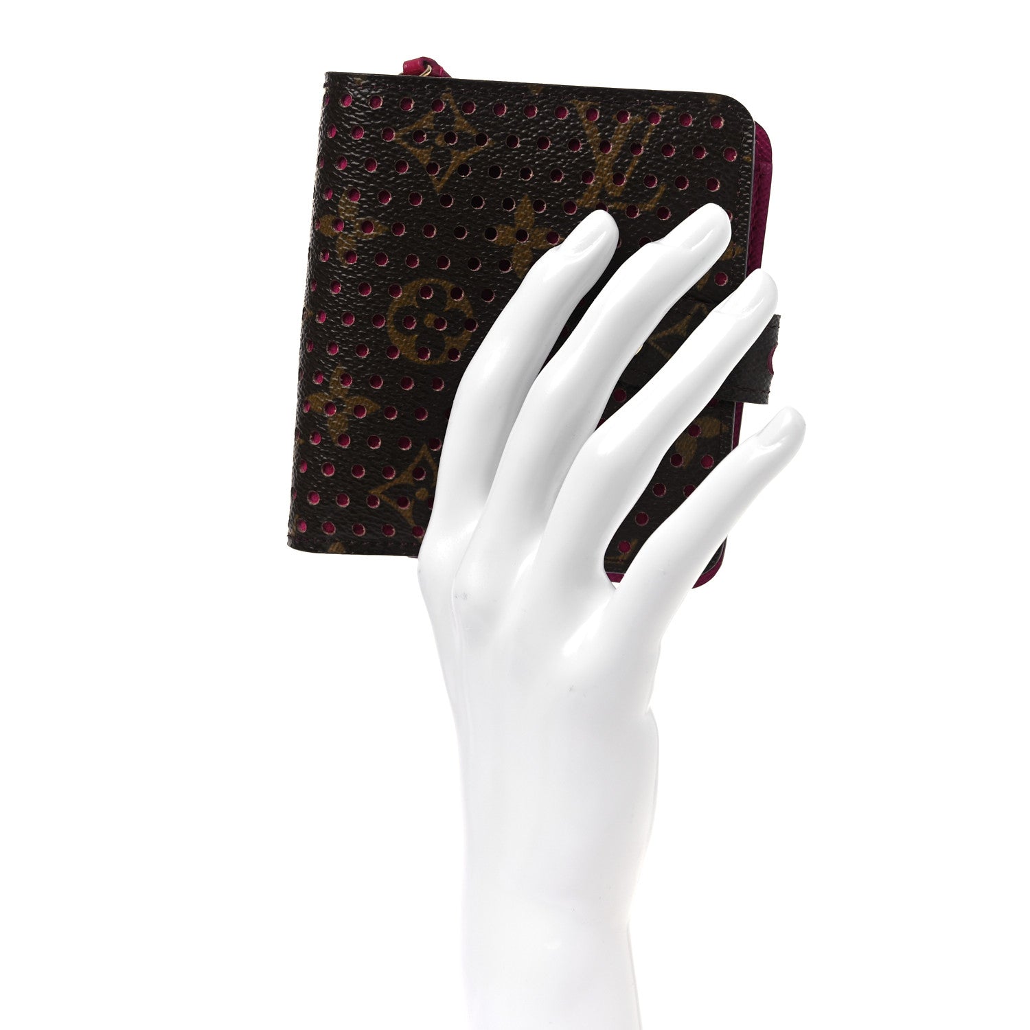 Louis Vuitton Monogram Perforated Compact Zipped Wallet Fuchsia