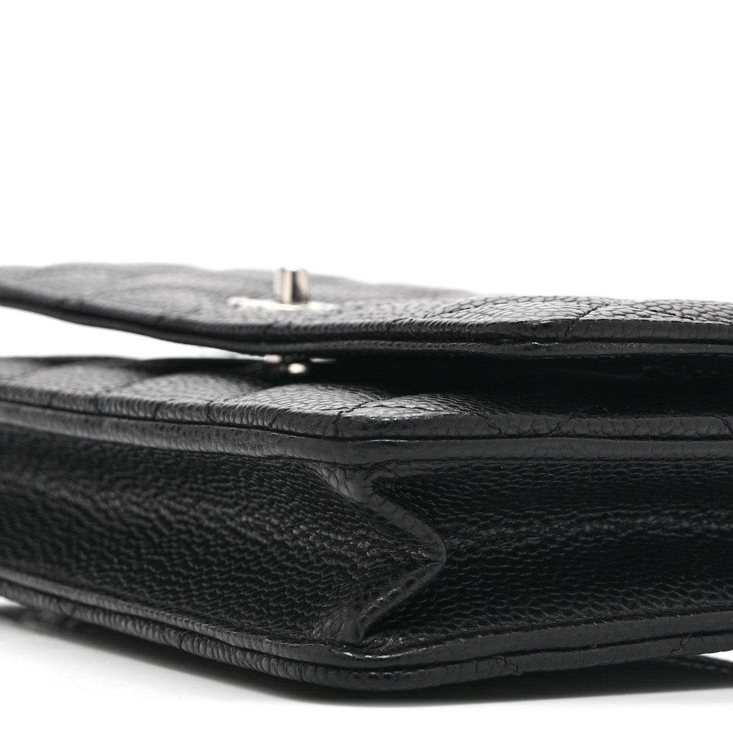 Chanel Caviar Quilted CC Turnlock Wallet On Chain WOC Black