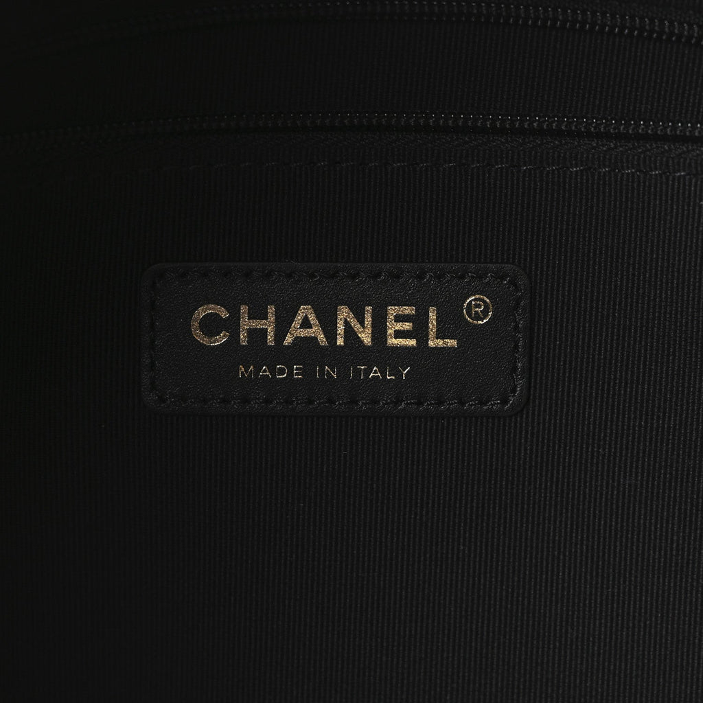 Chanel Suede Calfskin Shiny Lambskin Quilted Small Coco Base Shopping Bag Beige Black