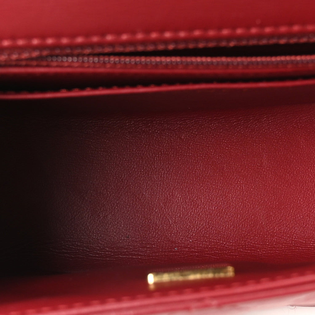 Chanel Lambskin Quilted Mini Square Flap Red