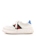 Gucci Calfskin Web Mens Ace Sneakers 7 White Blue