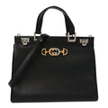 Gucci Grainy Calfskin Medium Zumi Top Handle Bag Black