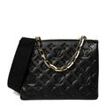 Louis Vuitton Lambskin Embossed Monogram Coussin PM Black
