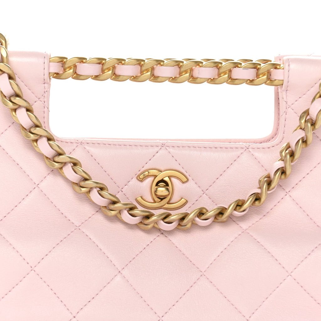 Chanel Shiny Lambskin Small Shopping Bag Light Pink