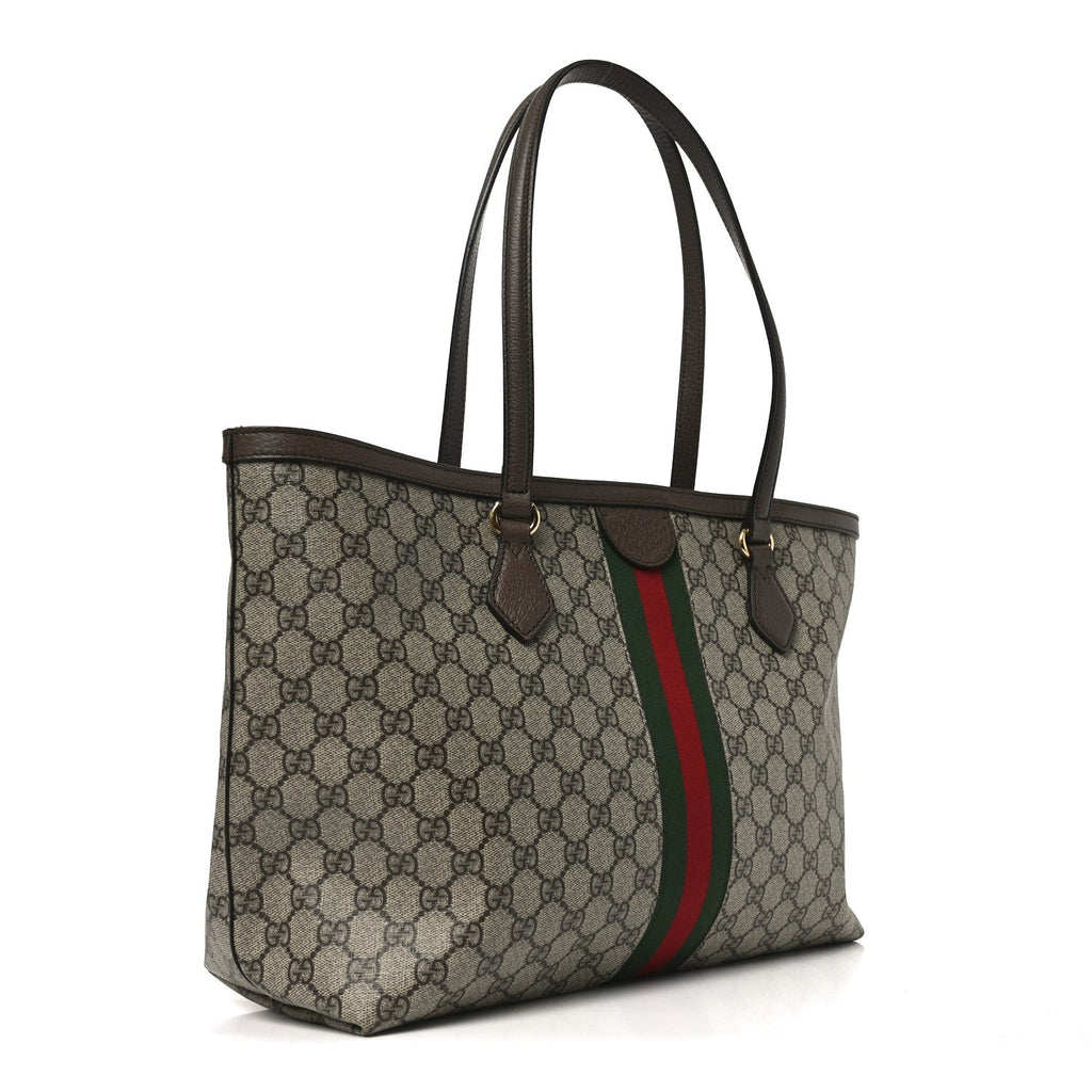 Gucci GG Supreme Monogram Medium Ophidia Shopping Tote Brown