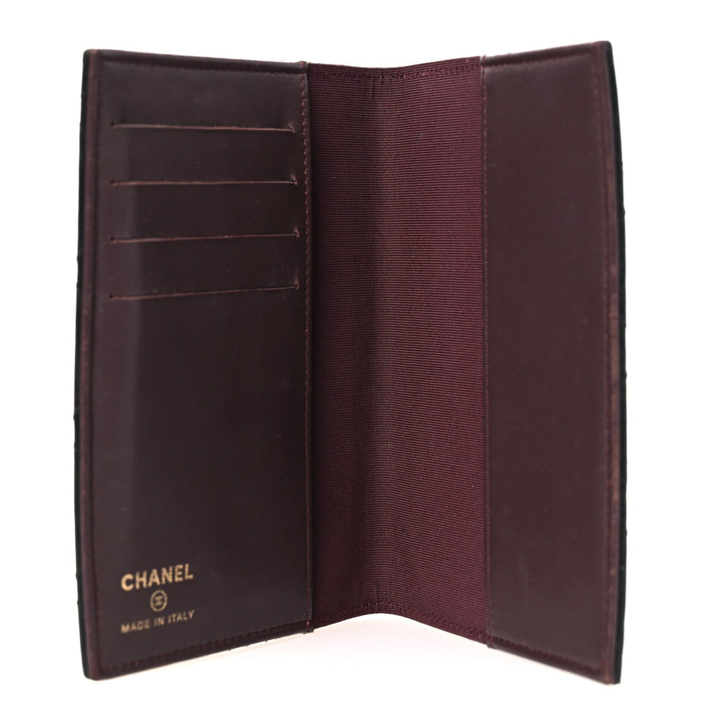 Chanel Lambskin Quilted Passport Holder Black