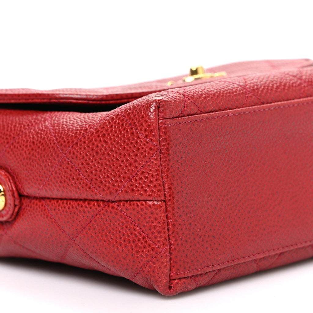 Chanel Caviar Quilted Shoulder Bag Red