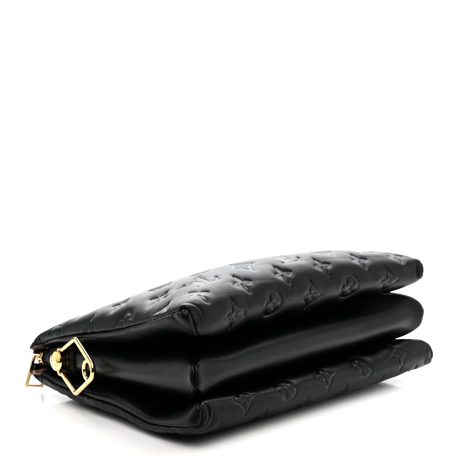 Louis Vuitton Lambskin Embossed Monogram Coussin PM Black