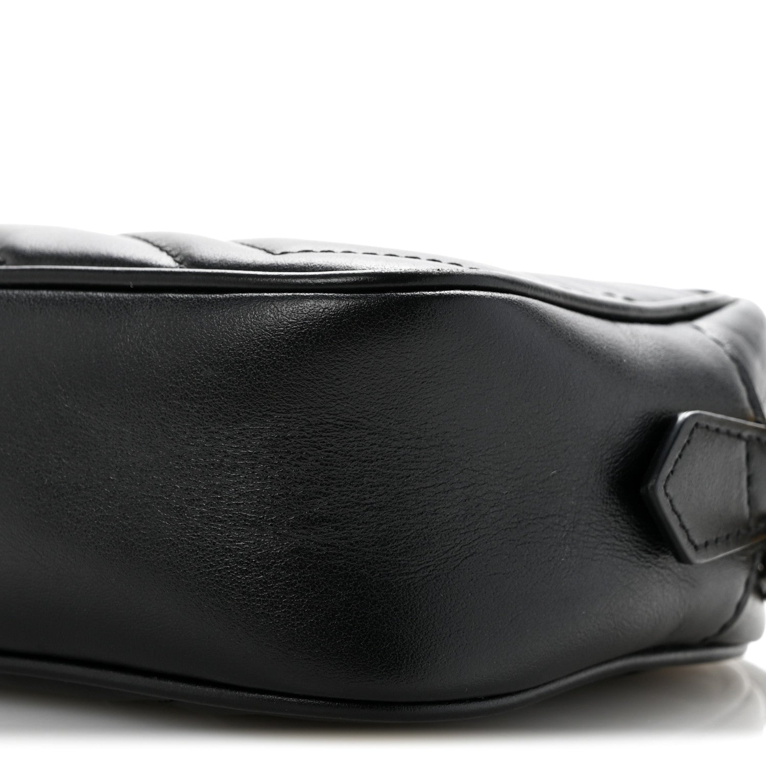 Gucci Calfskin Matelasse Mini GG Marmont Chain Shoulder Bag Black