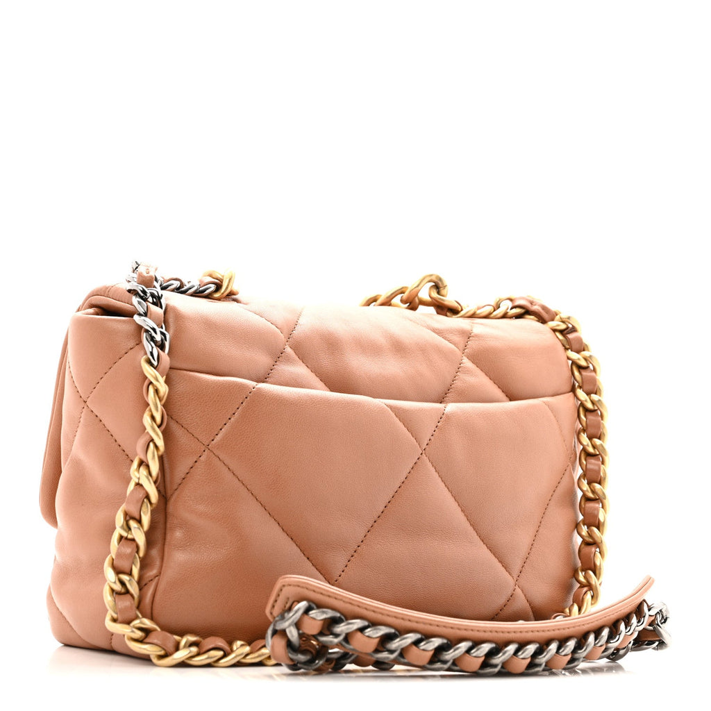 Chanel Lambskin Quilted Medium Chanel 19 Flap Brown