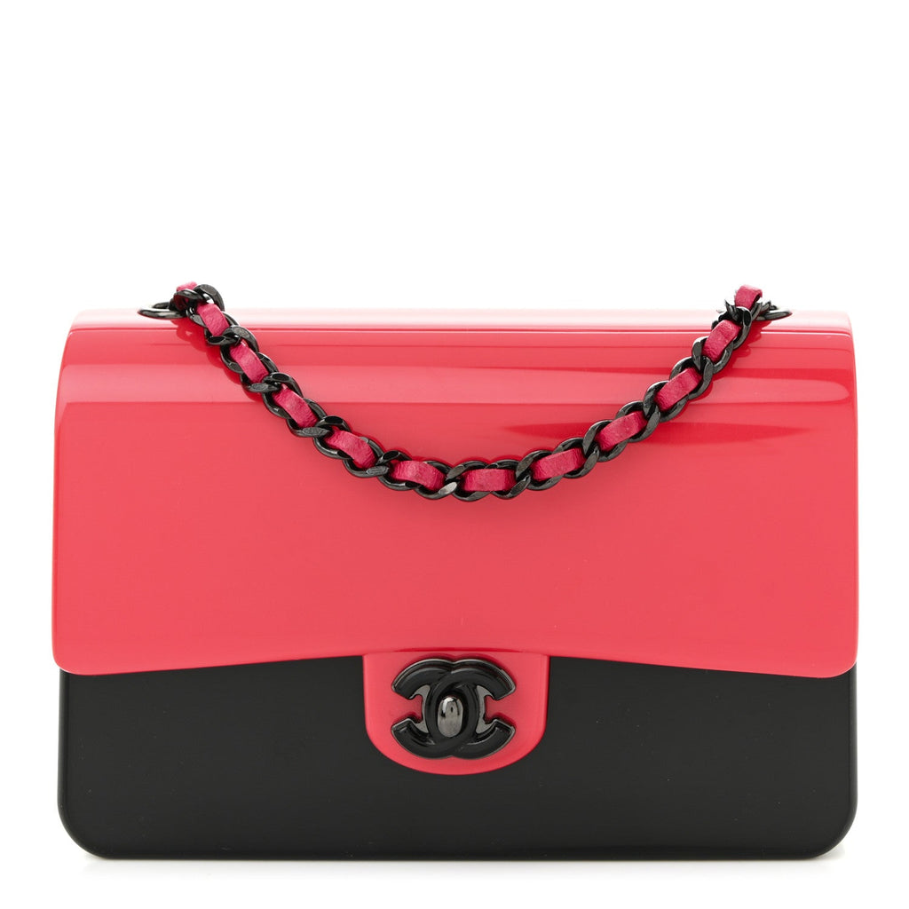 Chanel Plexiglass Plexi Coco Bag Pink Black