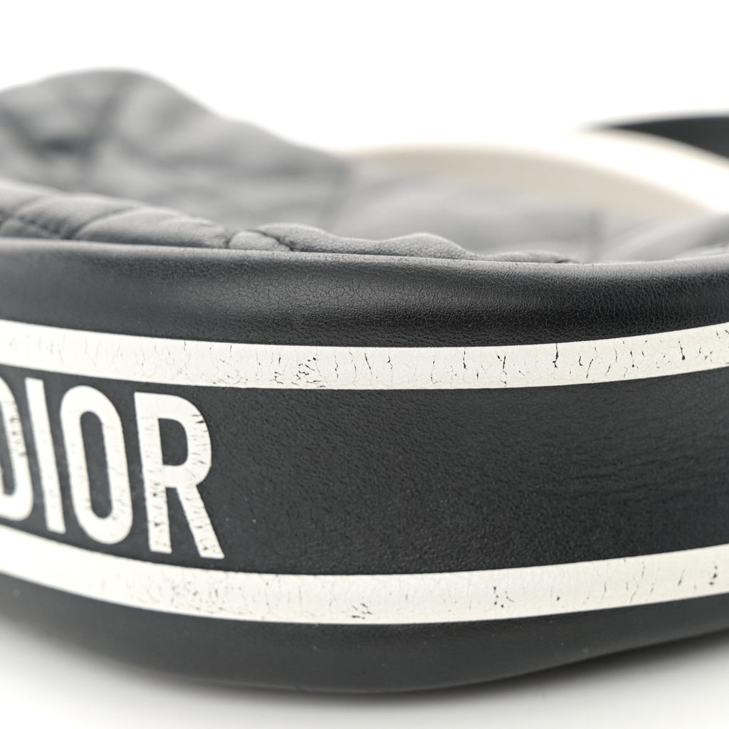 Christian Dior Lambskin Cannage Small Dior Vibe Hobo Bag Black
