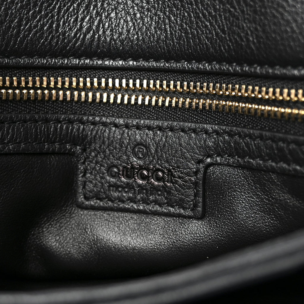 Gucci Roxy Calfskin Web Medium Studded Blondie Shoulder Flap Bag Black