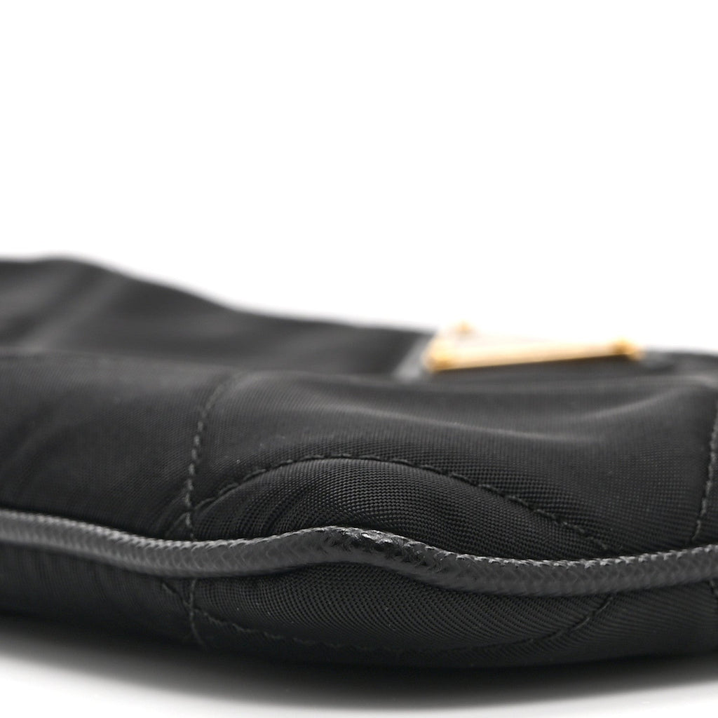 Prada Re-Nylon Tessuto Impuntu Quilted Re-Edition 1995 Chaine Pouch Black