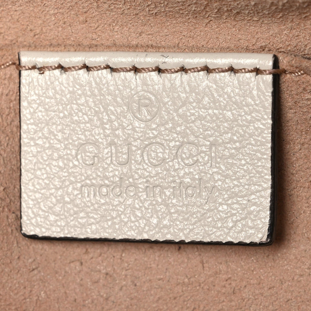 Gucci Vintage Effect Calfskin Matelasse Diagonal Small Torchon GG Marmont Chain Shoulder Bag Blue Agata Mystic White