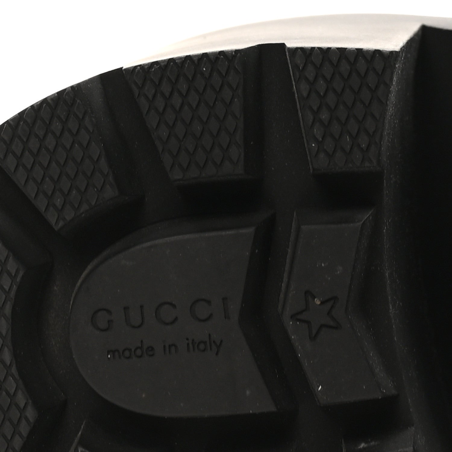 Gucci Calfskin Nappa Rhombus Quilted Trip Ankle Boots 36.5 Black