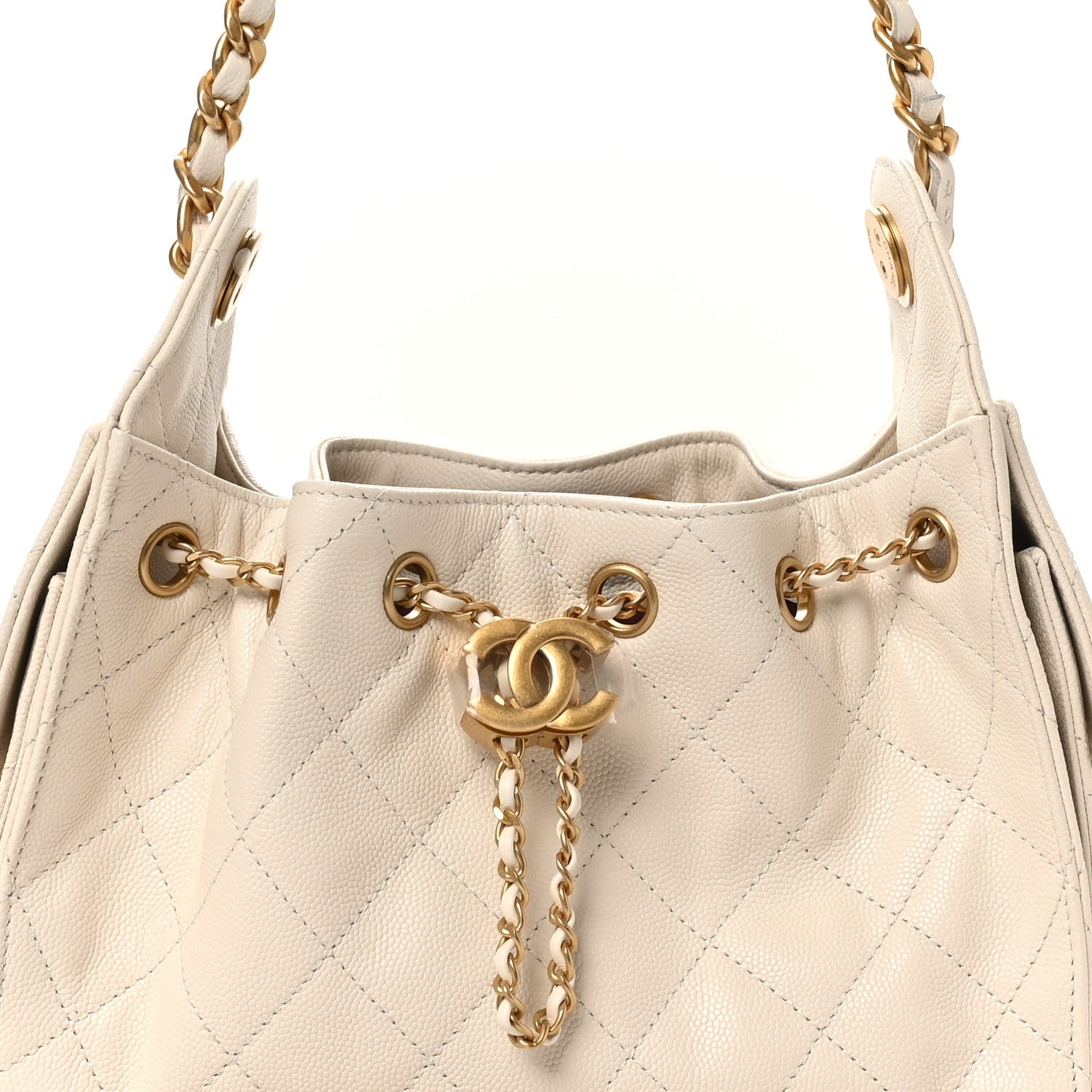 Chanel Caviar Quilted Mini Chanel 25 Handbag White