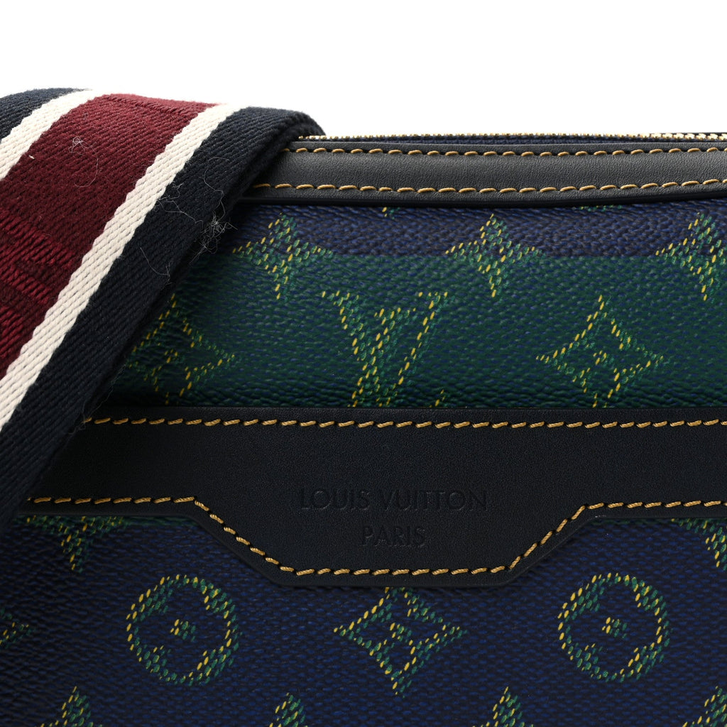 Louis Vuitton Monogram Heritage Stripes Trio Messenger Blue