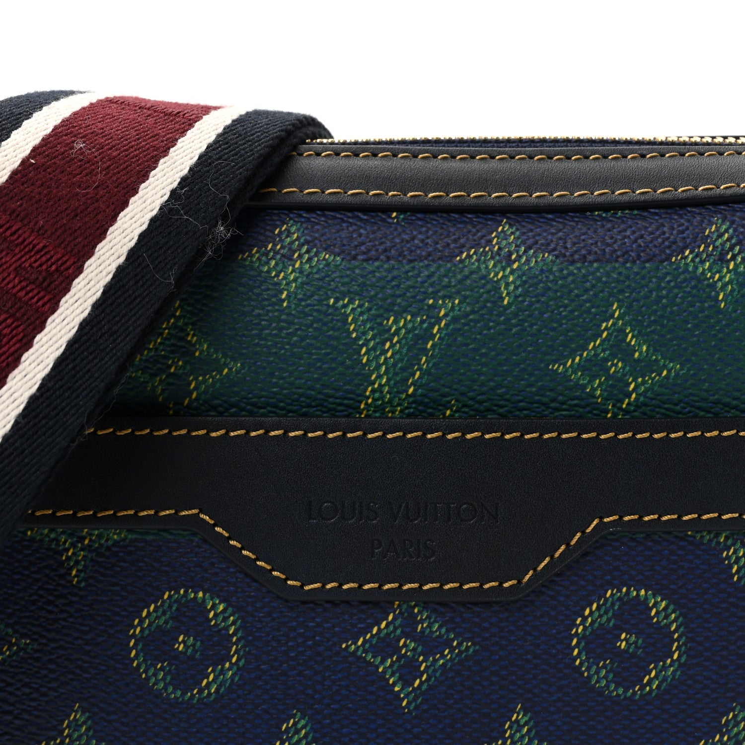 Louis Vuitton Monogram Heritage Stripes Trio Messenger Blue
