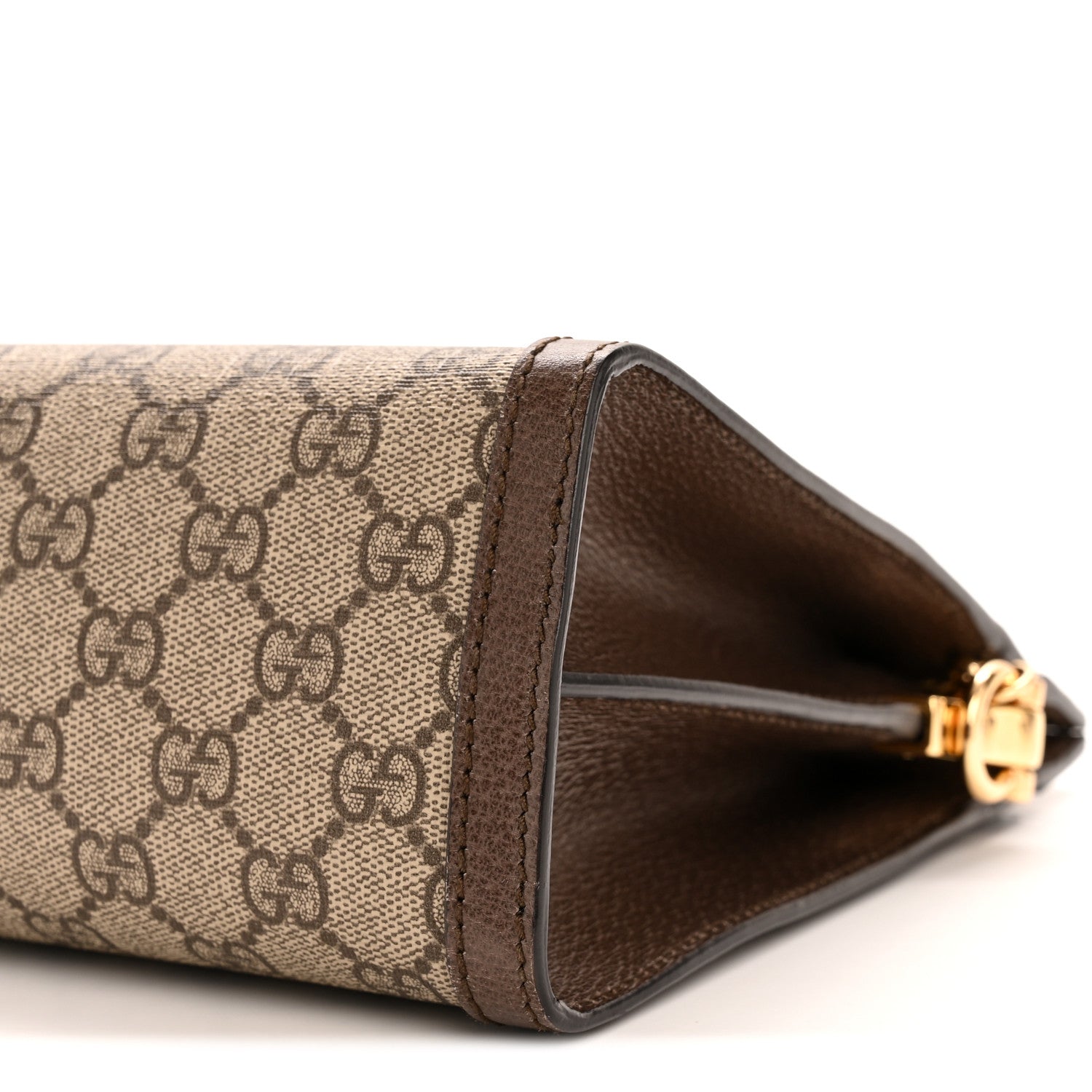 Gucci GG Supreme Monogram Web Medium Ophidia Chain Shoulder Bag Brown