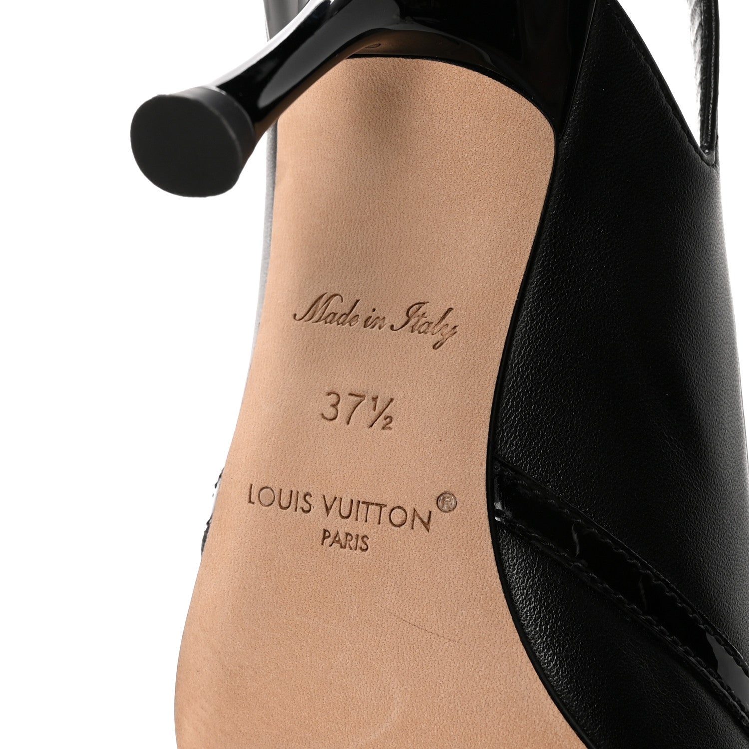 Louis Vuitton Lambskin 6AM Slingback Pumps 37.5 Black