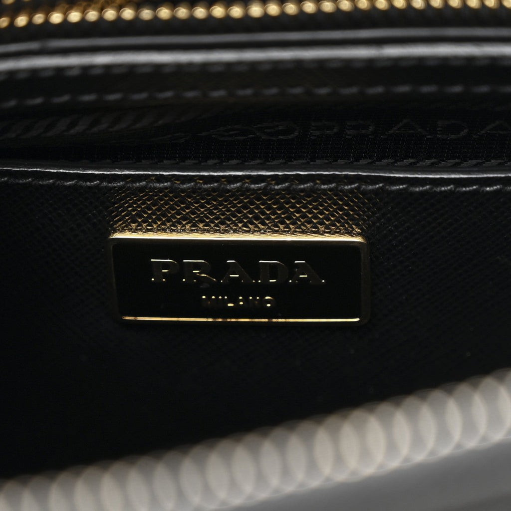 Prada Saffiano Lux Medium Galleria Double Zip Black Black