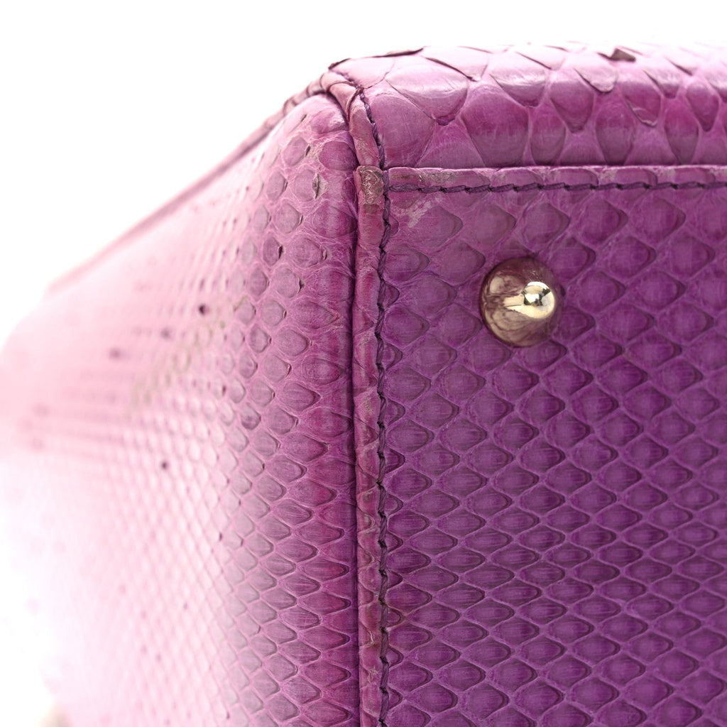 Christian Dior Snakeskin Medium Lady Dior Purple