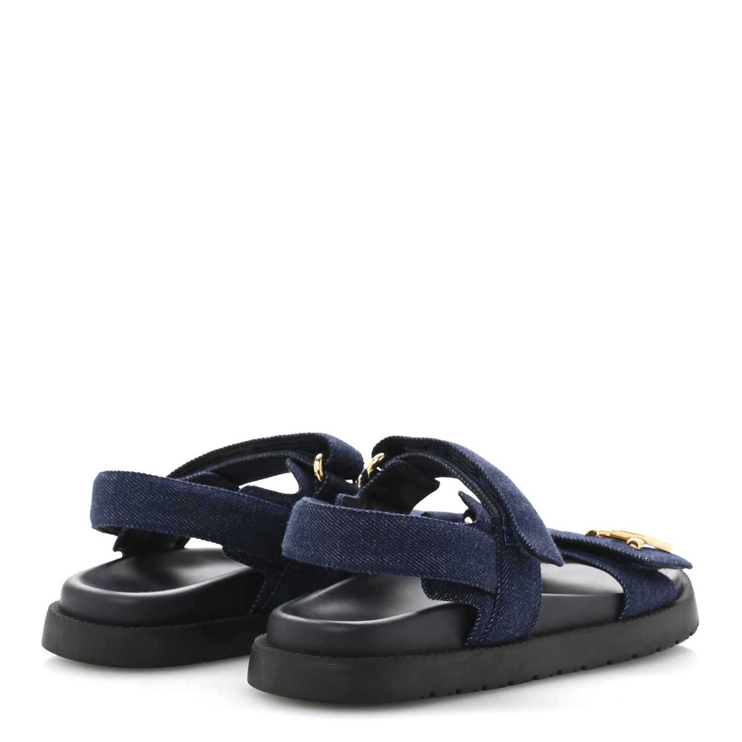 Louis Vuitton Denim Sunset Comfort Flat Sandals 37.5 Blue