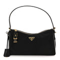Prada Re-Nylon Vitello Large Aimee Shoulder Bag Black