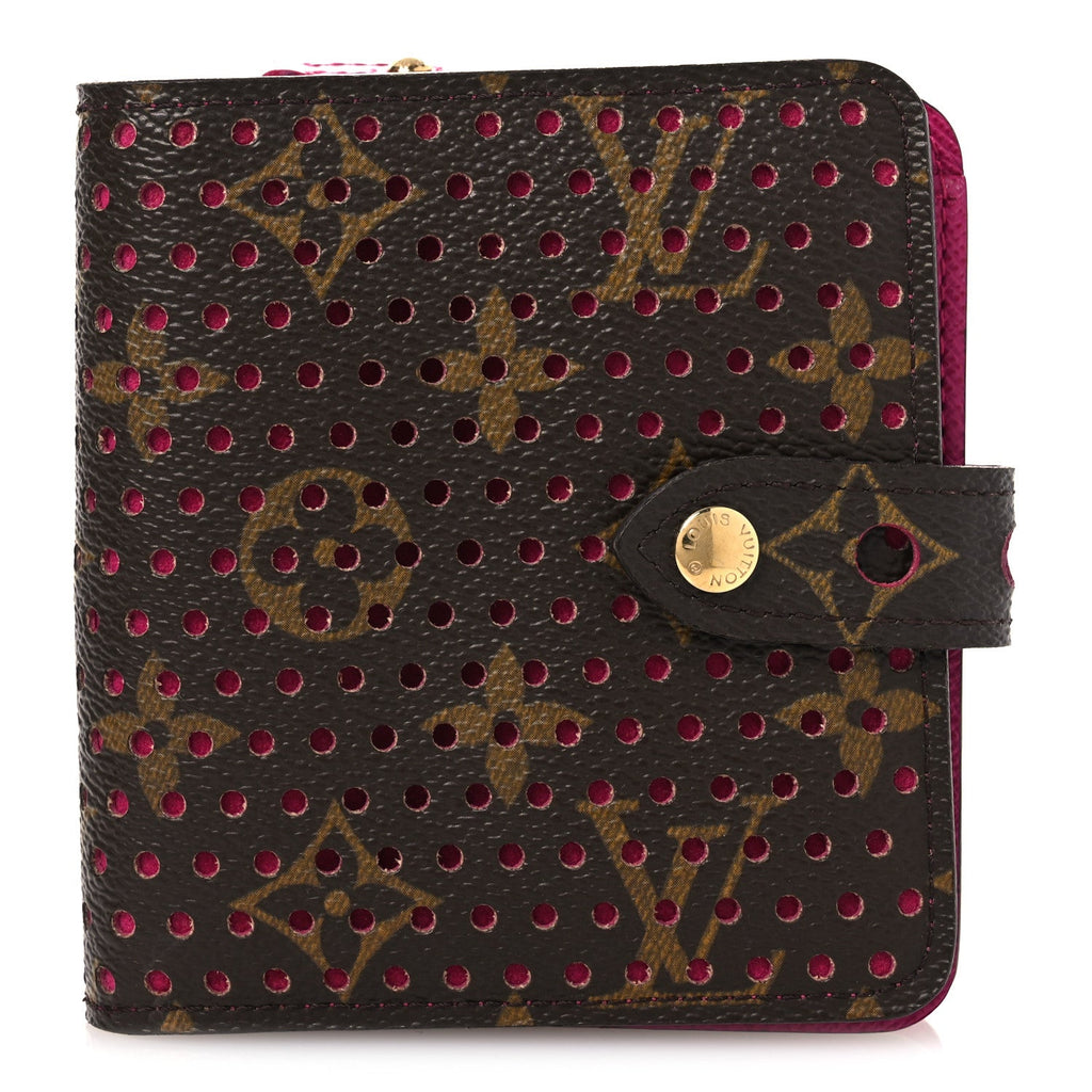 Louis Vuitton Monogram Perforated Compact Zipped Wallet Fuchsia