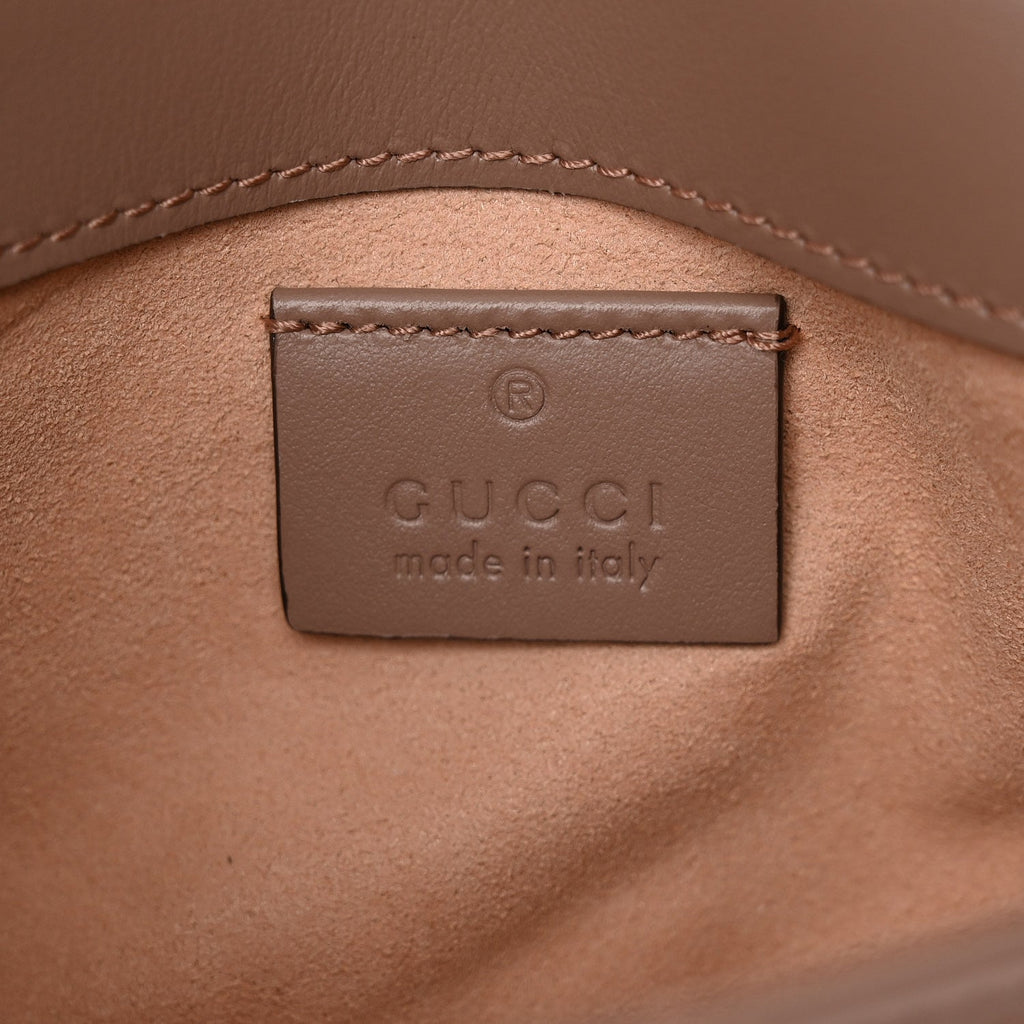 Gucci Calfskin Matelasse Super Mini GG Marmont Shoulder Bag Porcelain Rose