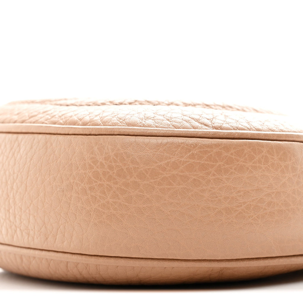 Gucci Pebbled Calfskin Mini Soho Chain Bag Camelia